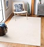 TT Home Wohnzimmer Teppich Kurzflor Boho Skandi Bogen Motiv Unifarben Hoch-Tief-Effekt, Farbe:Beige Creme, Größe:200x290 cm