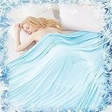 YGFADH Kühlende Decke Sommerdecke Dünne Atmungsaktives, Weiche Leichte aus Bambus Mikrofaser Kühldecke Cooling Decke, Schweißabsorbierende Kühlende Bettdecken für Schlafen Wohndecke (Blue, 150X200cm)
