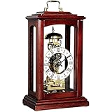 Retro-Stehuhr, Holz-Kaminuhr, Vintage-Antik-Tischuhr, altmodische mechanische Handaufzug-Pendeluhr aus Kupfer, für Wohnzimmer, Schlafzimmer