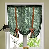 Raumverdunkelung Küche tie-up Kurze Vorhänge, Vintage Botanische Druck Hälfte Vorhang für Café Bistro Büro Wohnzimmer (Size : W60CMxH110CM/W24 xH43)