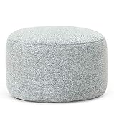 TONPOP Ottoman-Hocker-Sitz, rund, Leinen, modern, 45 cm hoch, Fußhocker, multifunktionale Fußstütze, Hocker-Sitz – für Zuhause, Wohnzimmer, Schlafzimmer