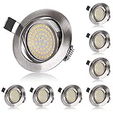 HYDONG LED Einbaustrahler Flach 230V 5W LED Spots Schwenkbar Deckenspot Warmweiß 3000K, Runden Stahl IP20 Einbauspot für Wohnzimmer, Schlafzimmer, Küche, Büro - 8er Set