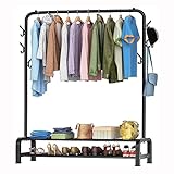 CALMR Heavy Duty Kleiderbügel Für Schlafzimmer, Unabhängiger Metall Kleiderbügel Mit Seitenhaken, Kleiderbügel,Black