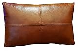 Quattro Meble Antic Braun Echt Lederkissen Zierkissen 40 x 70cm Sofa Deko Kissen Echtleder Rückenkissen Rindsleder Leder Modell P&Z4el