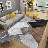 Anti Teppich Rutsch Teppich Kurzflor Grauer rechteckiger geometrischer Muster Schlafzimmer Teppich schimmel beständig anpassbar Teppich Hell 60X120CM
