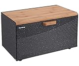 Brotbox Brotkasten Brotkiste Holz Edelstahl Brotkorb KLAUSBERG KB-7464 schwarz
