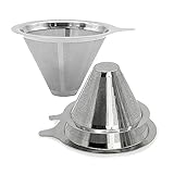 INEOUT Wiederverwendbarer Kaffeefilter, Edelstahlhalter, Metallgeflecht, Trichter, Körbe, Drif-Kaffeefilter, Tropfer, V60 Tropfkaffeefilterbecher (Color : L for 4-6 Persons, Size : A Single)