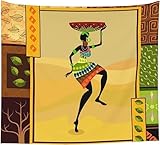 Sxakswol Wandteppich Groß Afrika Wandbehang Frau Tapisserie 3D Wandtuch Afrika Wandteppiche Aesthetic für Wohnzimmer Schlafzimmer Wohnheim Wanddeko, 150x200 cm