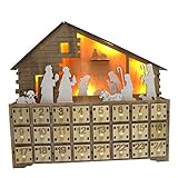 ORFOFE 1 Stück Weihnachtskalender Ornamente Holz Kalender Schrank Weihnachtsdekoration Schublade Adventskalender Exquisite Countdown Kalender Zeitschreiber Weihnachtskalender Schmuck