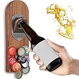 ETOFIXEE Flaschenöffner mit Magnet, Holz Wandmontierter Bieröffner, Thanksgiving Weihnachten Geburtstag Geschenke für Männer Papa Ehemann Freund