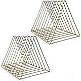 2 Pack Zeitungsständer Modern Zeitungshalter Magazinständer Bücherregal Zeitschriftensammler, 9 Slots Buch-Standplatz, Metall Organisation Rack für Office Home (Gold)