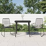 Tidyard 3-TLG. Balkonset Balkonmöbel Garten Sitzgruppe Rattan 2 Personen Gartenmöbel Set Garten Lounge Set Terassenmöbel Bistroset Sitzgarnitur für Garten Balkon Terrasse Schwarz