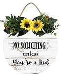 Geroclonup No Soliciting Unless You Are A Kid Schild für Zuhause/Haus, lustiges Schild für Veranda, Türdekoration, Holzdruck, Dekor für Haus, zum Aufhängen, 30 cm