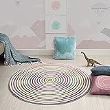 the carpet Monde Kids Moderner Weicher Kinderteppich, Weicher Flor, Pflegeleicht, Farbecht, Lebendige Farben, Bunt, 120 cm Rund