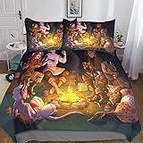 SIEHAM La Leyenda De Zelda Bettbezug 3-teiliges Set3D Cartoon-Bettwäsche-Set Mit Reißverschluss, 100% Polyester, Geschenk Quilt Cover Geeignete Bettwäsche Für Jugendliche Double（200x200cm）