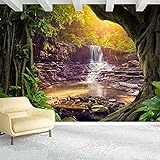 DEKii Moderne Wald Wasserfall Landschaft Tapeten für Arbeitszimmer Sofa TV Hintergrund Home Decor 3D Tapete Home Decor Paste Die Fototapete