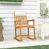 Bussandri Exclusive - Schaukelstuhl mit Kissen Massivholz Akazie