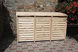 Promadino Mülltonnenbox Vario III für 3 Tonnen, Natur