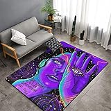 UianYY Area Rugs Home Decor Purple Light Cool Girl Hippie Psychedelic Fußmatte Wohnzimmer Schlafzimmer Teppiche Fußmatten 152,4 x 99,9 cm