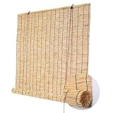 Retro-Bambusjalousien für Sonnenschutz im Freien, Küchen-Bambusrollos, kühle, Sichtschutztrennwand für den Balkon zu Hause, 60 cm, 90 cm, 150 cm, Bambusvorhang-Schatten für Türrollos