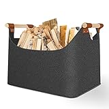 Kaminholzkorb Filztasche Extra Dicker Filzkorb,100% Recyceltem,XXL Groß Einkaufstasche Kaminholztasche für Zeitungen Kaminholz Filzkorb Wood Basket Felt Bag