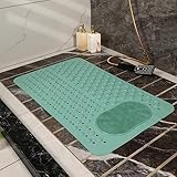 Badewanne Antirutschmatte mit Hautsensitiv PVC Werkstoff,Schimmelresistent Badewannenmatte,Duschmatte Rutschfest mit Starkem Saugnäpfe,Komfort Sicherheits Maschinenwaschbar (50*80cm/19.69*31.5in,Grün)