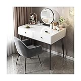 UTMACH Schminktisch Weißer Schminktisch für Schlafzimmer, Schminkset mit Make-up-Stuhl mit Rückenlehne, Schminktisch mit Schubladen und abdunkelbarem Touchscreen-Spiegel Robust