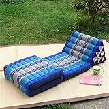 LOMDEM Stuhl 165x50x30cm 3-fach Faltmatte mit Dreieck Kissen - bequemes TV Kissen Faltmatratze mit Kissen