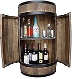 Fassbar mit 2 Türen Holzfass XL Weinfass - Handgemacht flaschenregal Hausbar Vintage theke bar Schrank Whisky Bier Wein Geschenk für einen Mann Tisch Tür