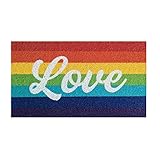 Evergreen Love Pride Rainbow Fußmatte | Innen- und Außenbereich | 71,1 x 40,6 cm | rutschfeste Rückseite | Willkommens-Fußmatten | schlammige Hundepfoten | Haustür Eingang Heimdekoration