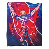 Decke Für Mbappe, 3D-Druck Football, Flanell, Superweich, Hypoallergen, Plüsch, Bett, Couch, Wohnzimmer Und Warme Plüsch, Klimaanlage,50x60inch(127x152cm)