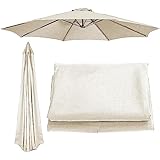 VIIPOO Sonnenschirm Ersatzbezug 2.7m 6/8 Streben, UV-Schutz Ampelschirm Bezug, Wasserdicht Schirmbezug Sonnenschirm Ersatzteile für Balkon, Garten, Pool und Strand,OffWhite-2.7m/6Arms