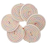 BESTonZON 6 Stück Baumwollseil-Untersetzer Für Esstisch Tischsets Esstisch-Sets Glasuntersetzer Für Getränke Tischuntersetzer Baumwoll-Untersetzer Für Getränke Baumwoll-Untersetzer