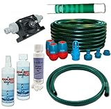 Wasserbetten Service Set Mono mit Bohrmaschinenpumpe Conditioner Vinylreiniger Schlauch Aqua REFIT