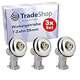 3x Trade-Shop 7-Zahn 26mm Getriebekopf/Winkelgetriebe kompatibel mit LUX B-FS33/43B B-FS35/43B, kompatibel mit Nemaxx 2in1 MT52 4in1 Motorsense