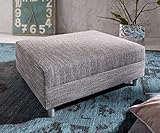 DELIFE Sofa-Hocker Clovis Hellgrau Modul B98 x T83 Strukturstoff Sitzhocker