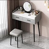 IDEAX Schminktisch Mit Schubladen, Frisiertisch Schminkkommode Spiegel Hocker Modern Schlafzimmer Kommode Schublade Ablage Aufbewahrung Kosmetiktisch Schminkkonsole (Color : C, Size : 80 * 40 * 83)