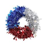 4. Juli Patriotische DIY Girlanden Dekorationen Rot Weiß Blau Girlande Hängende Girlanden für Unabhängigkeitstag oder Memorial Day Dekorationen Heizstrahler Terrasse Infrarot Decke (B, One Size)