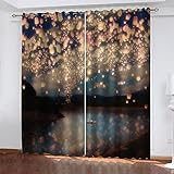 REPWEY Verdunkelungsvorhang Kinderzimmer Junge Mädchen - 3D Rosa Wunschlampe Muster Vorhang Blickdicht Ösen, Thermovorhänge 2Er Set Schlafzimmer, Gardinen Wohnzimmer Modern 234X230cm (BxH)