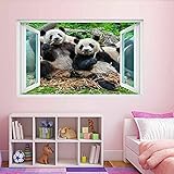 Wandtattoo Niedliche Lustige Pandabären Tier 3D Wandaufkleber Wandtattoo Kinderzimmer Kinderzimmer