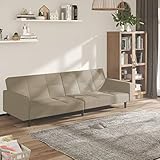 ZEYUAN Schlafsofa 2-Sitzer Hellgrau MikrofaserSchlafsofa, Schlafcouch, Sofabett, Polsterliege, Ausziehsofa, Bettsofa, Jungenbett, Betten, Daybed,