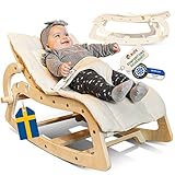 ZN Kids Babywippe verstellbar [grow with me Technologie] Babywiege Wippe Baby Schaukelstuhl 3-in-1 Babyschaukel Schaukel Wiege Erstausstattung Geschenk swing to sleep Bouncer Rocker