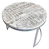 casamia Couchtisch Beistelltisch nur großer Tisch Wohnzimmer-Tisch rund Austin Metall-Gestell Silber