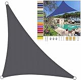 Wasserdichter Sonnenschutz, rechtwinkliges Dreieck-Sonnensegel, dunkelgrau, wasserdichtes Außendach, 98% UV-Schutz, for Spielbereiche, Teich, Terrasse, Terrasse, Pool (Size : 3x4x5M)