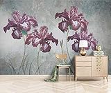 ZZXIAO Abstrakte Vintage lila Mustertapete Vliestapete Wandbild mit 3D-Effekt fototapete 3d effekt tapete Wohnzimmer Schlafzimmer Hintergrundbild-250cm×170cm