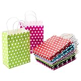 CozofLuv 30 Stück Geschenktüten Geschenktaschen Präsenttüten Papiertüten Papiertaschen Papier Tragetaschen Papiertüte Tüten mit Griff Kordel Henkel (30 Stück)