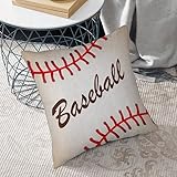 Dekorativer Kissenbezug, dekorativer Kissenbezug, Heimdekoration, roter Softball, großer Baseballballball, abstrakt, künstlerisch, athletisch, quadratischer Kissenbezug für Sofa, Couch, Bett