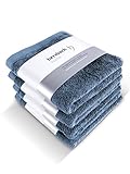 herzbach home Premium Handtücher 50 x 100 cm 4er-Set (Graublau) – Hochwertige, weiche & saugstarke Handtücher in Bester Qualität – 100% natürliche Baumwolle