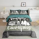 Kinder-Camping-Bettwäsche-Set für Jungen und Mädchen, rustikaler Bauernhaus-Stil, alle Jahreszeiten, gemütliches Bettdecken-Set, volle Größe, Schlafzimmerdekoration, Festival-Geschenke