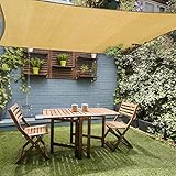 HAIKUS Sonnensegel 4x5 Rechteckig Premium HDPE, Wasserdurchlässig Sonnenschutz Atmungsaktiv Wetterbeständig für Garten Balkon und Terrasse, mit Ösen und Befestigungsseile, Rechteck Sand 4x5m